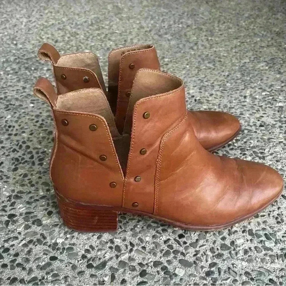 Franco Sarto Richland Ankle Boot Women 9.5M Brown Leather Slip On Pointed Toe - Picture 3 of 8